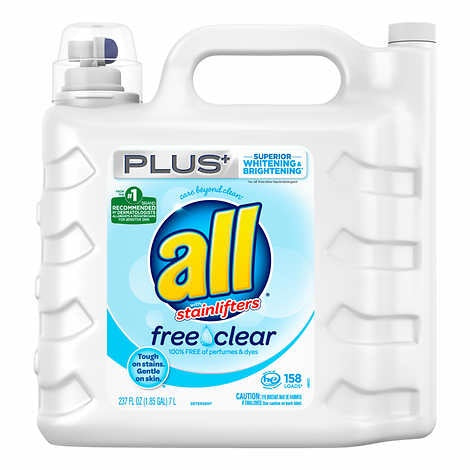 All Free & Clear Plus+ HE Liquid Laundry Detergent, 158 loads (237 Fl oz)