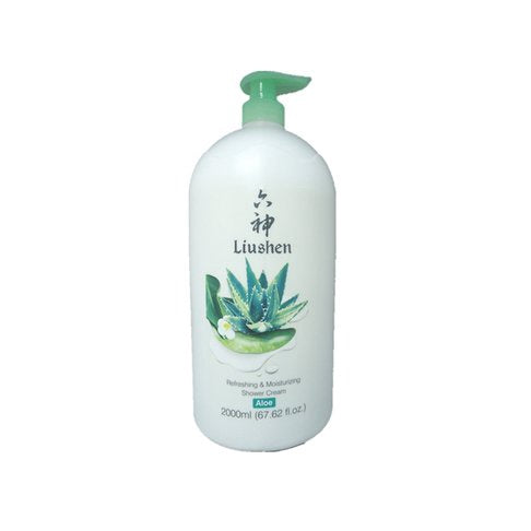 LiuShen Brand ALOE, Refreshing & Moisturizing Shower Cream (2000 mL/ 67.62 Fl oz)