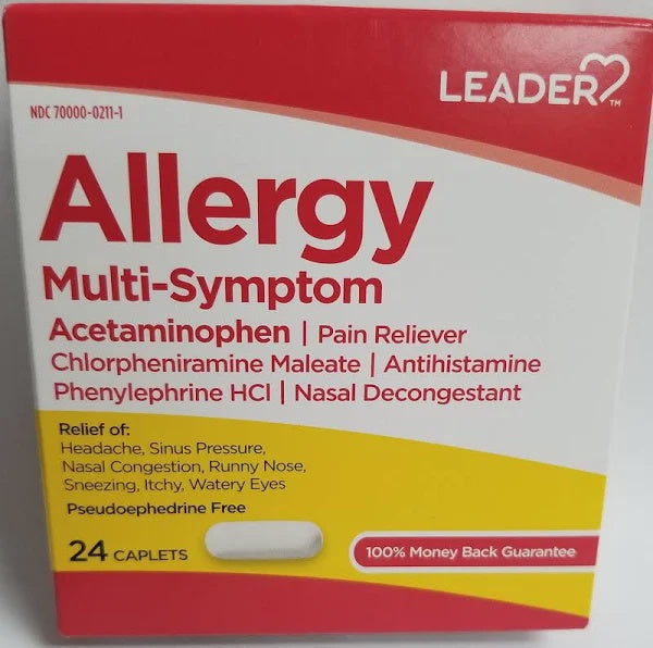 LEADER(TM) ALLERGY RELIEF D 12 HOUR 5MG EXTENDED-RELEASE TABLETS 24 CT (COMPARE TO ZYRTEC) , TABLETS
