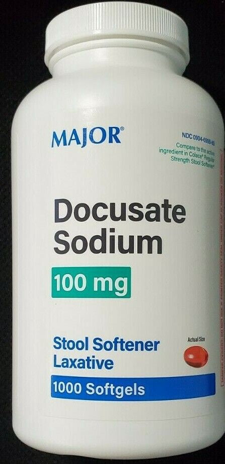 Major Docusate Sodium 100 mg 1000 gels