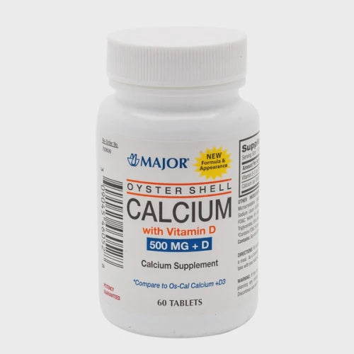 Oyster Shell Calcium With Vitamin D 60 Tabs