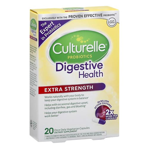 CULTURELLE DIGESTIVE HEALTH EXTRA STRENGTH PROBIOTIC CAPSULES 20 CT