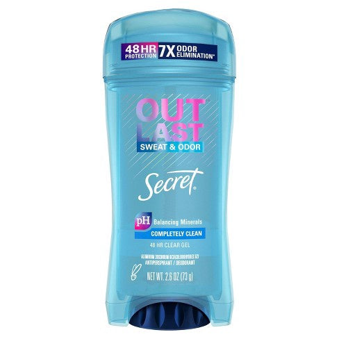Secret Outlast Clear Gel Antiperspirant Deodorant For Women - Completely Clean - 2.6oz