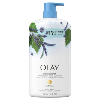 Olay Fresh Outlast Body Wash Birch Water & Lavender - 30 Fl Oz