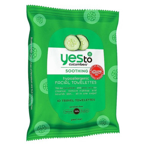 YES TO CUCUMBERS SOOTHING HYPOALLERGENIC FACIAL WIPES 10W