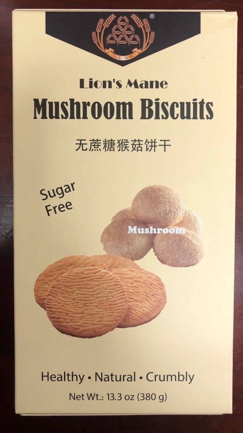 Six A Brand Lion's Mane Mushroom Biscuits, Sugar Free 13.3 oz (380g)