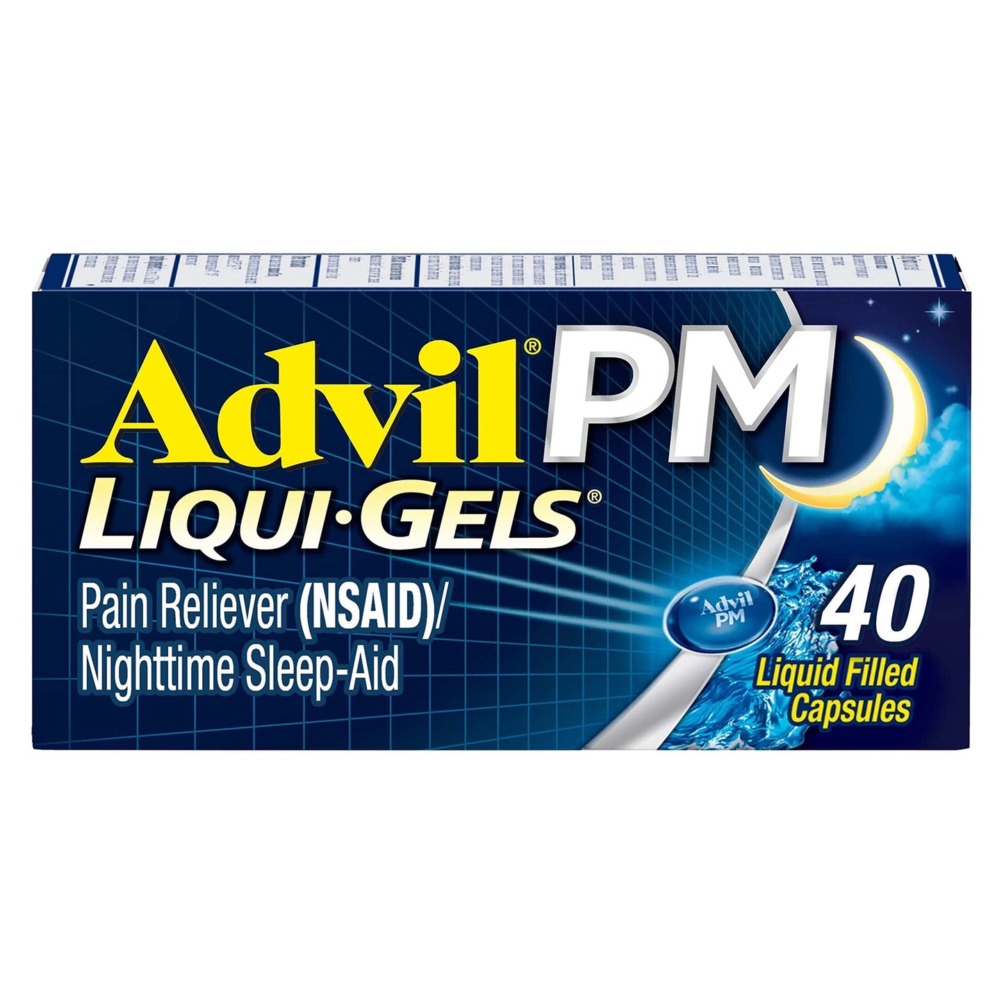 Advil PM Ibuprofen Pain Reliever Nighttime Sleep-Aid 40 Liqui-Gels