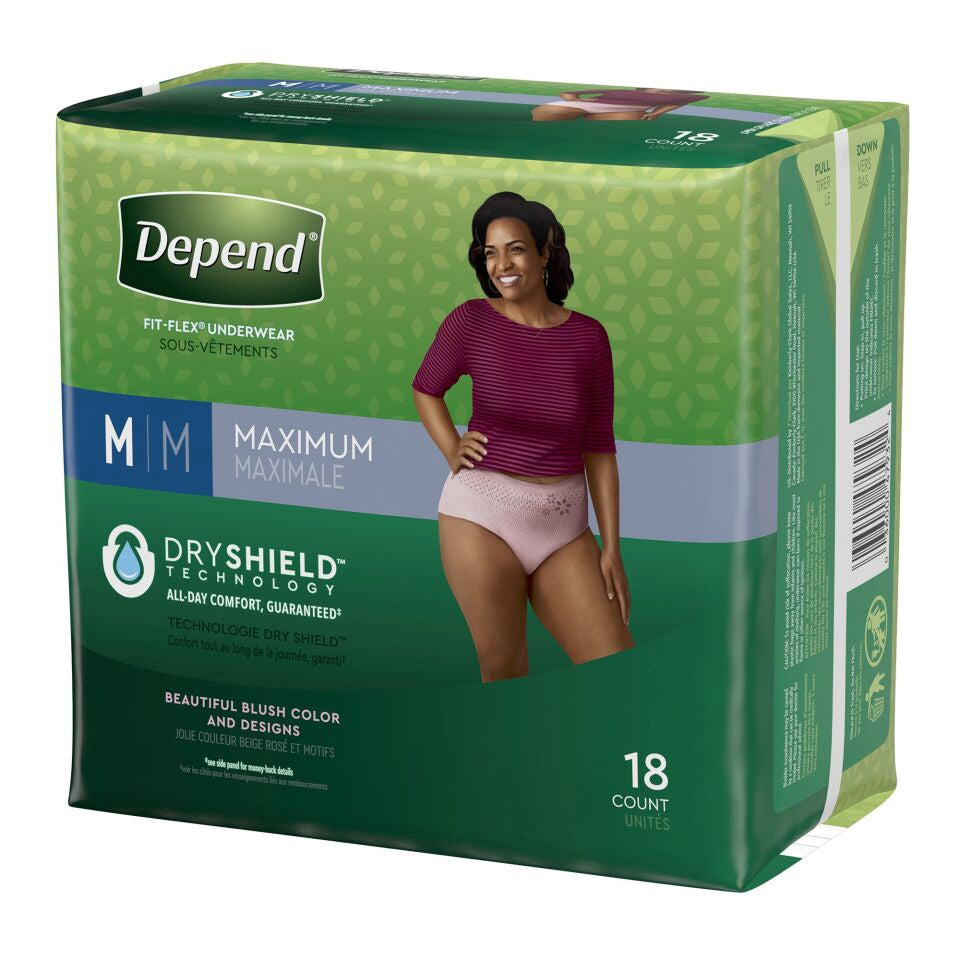 New DEPEND FITFLEX DEPEND MAX ABSRB WMN MED (18/PK) Absorbent Underwear