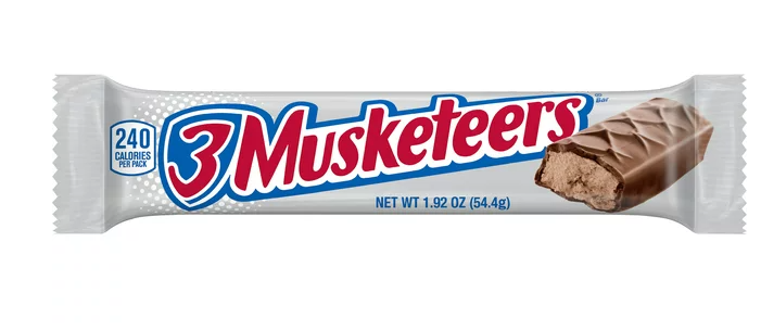3 Musketeers Candy Milk Chocolate Bar, Full Size - 1.92 oz