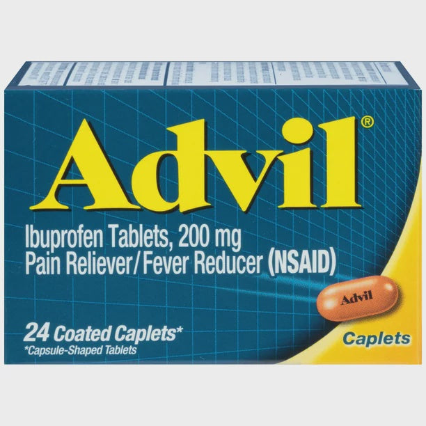 Advil Pain Reliever and Fever Reducer, Ibuprofen 200Mg for Pain Relief - 24 Coated Caplets