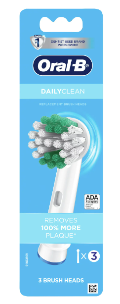 ORAL-B DLY CLN 3 BRUSH HEAD RPLC