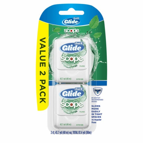 Oral-B Glide Scope Flavor Dental Floss 43.7 YD each Value 2 Pack