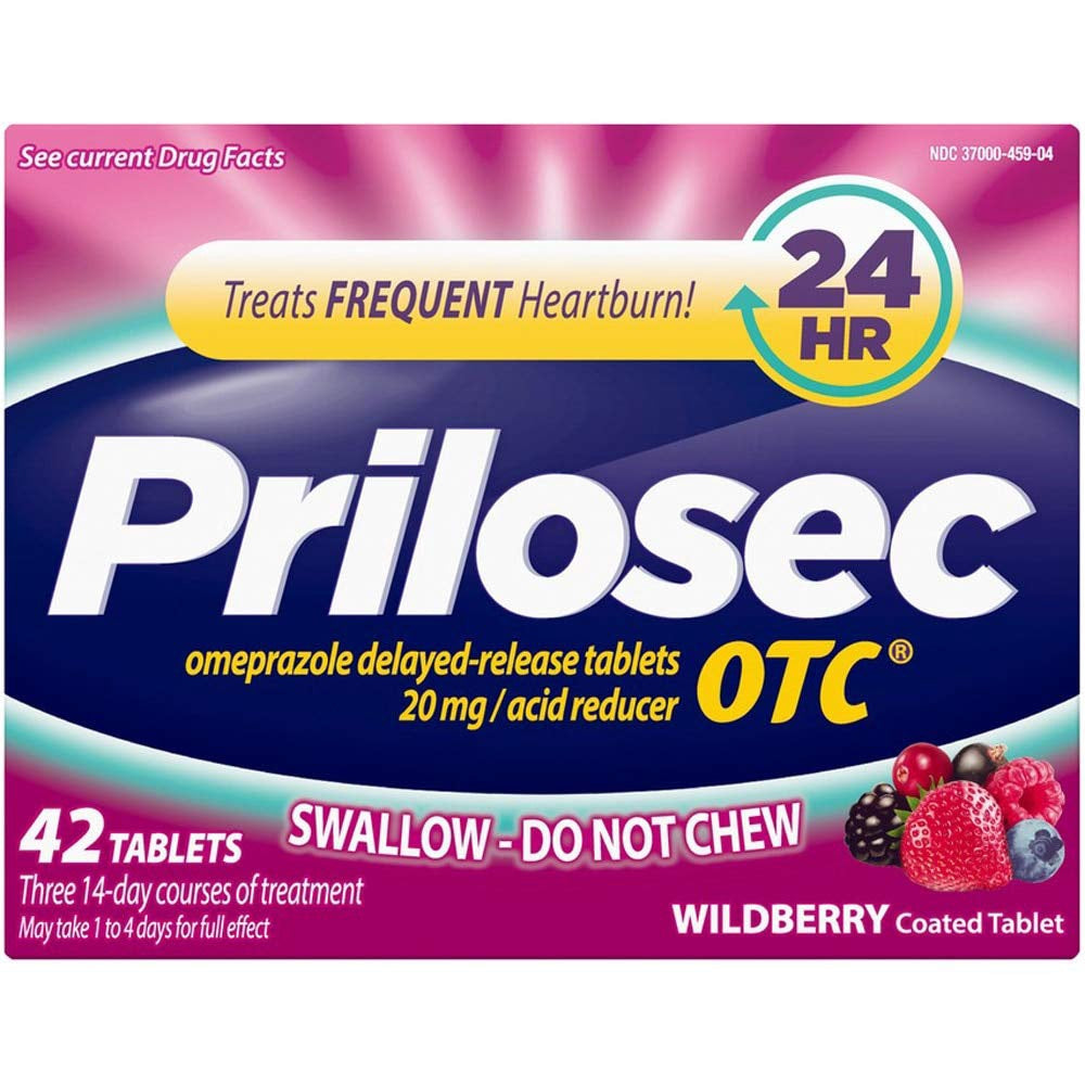 Prilosec OTC Acid Reducer, 20.6mg Delayed-Release Tablets, Wildberry 42 ct.