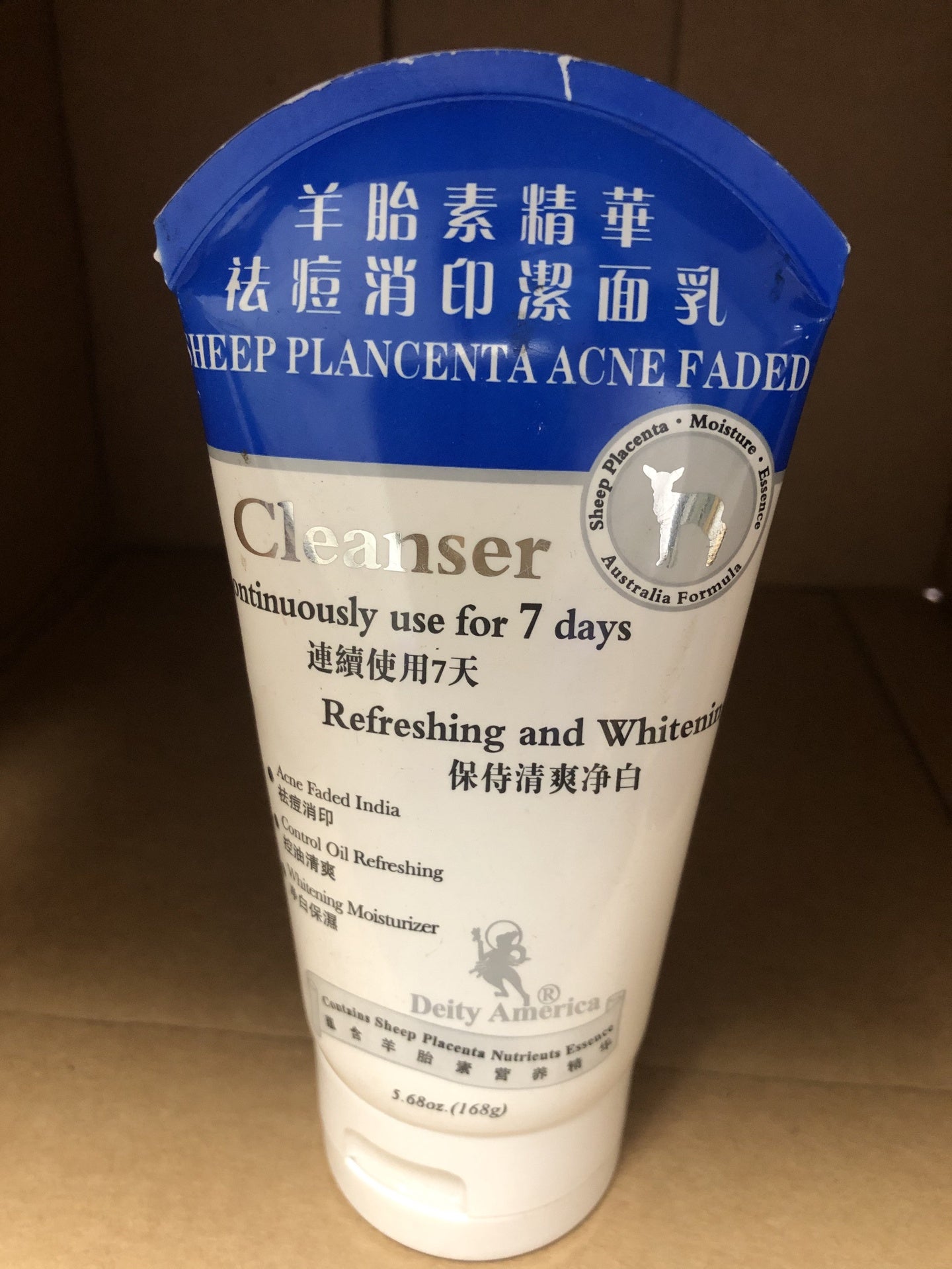 Sheep Plancenta Acne Faded Cleanser, Refreshing & Whitening 5.68 oz (168g) Deity America Brand