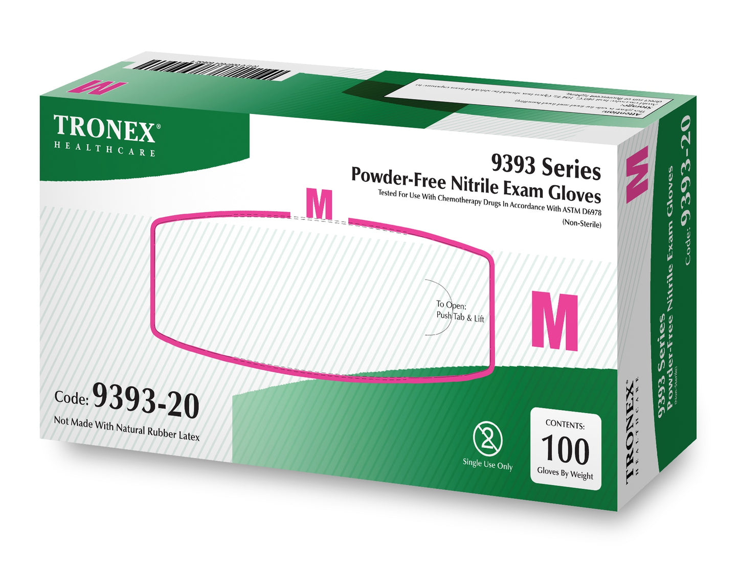 TRONEX GLOVES NITRILE POWDER FREE size M 100 CT