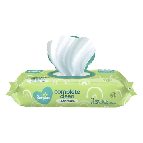 PAMPERS BABY WIPES COMPLETE CLEAN UNSCENTED 72 CT