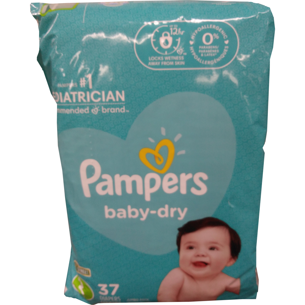 Pampers Baby-Dry 37 Diapers (Size 2; for 12-18 lb or 5-8 kg kids)