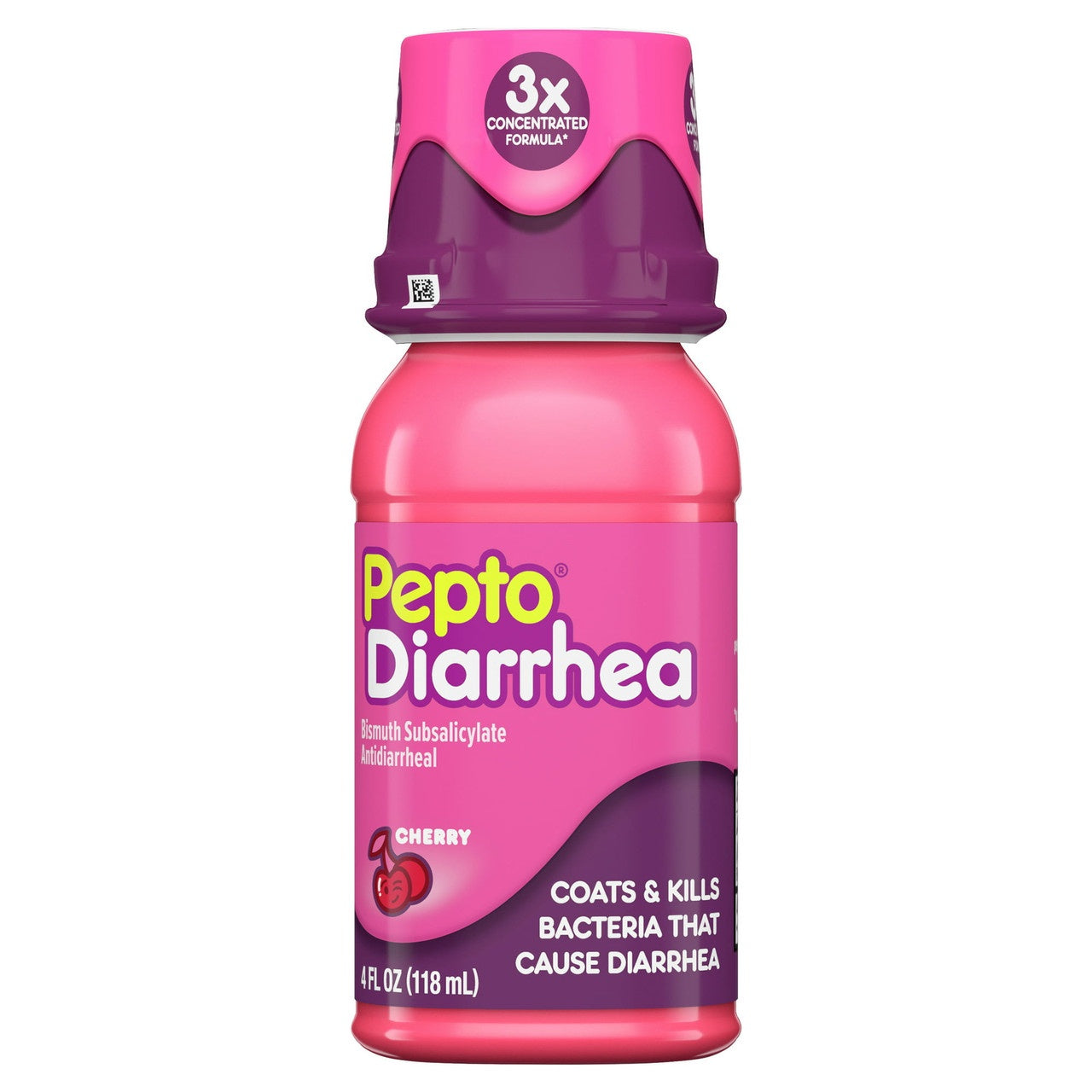 Pepto Bismol Anti Diarrhea and Upset Stomach Reliever Liquid, Cherry, 4 Oz