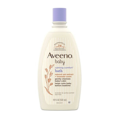Aveeno Baby Calming Comfort Bath Liquid Lavender and Vanilla 18 oz