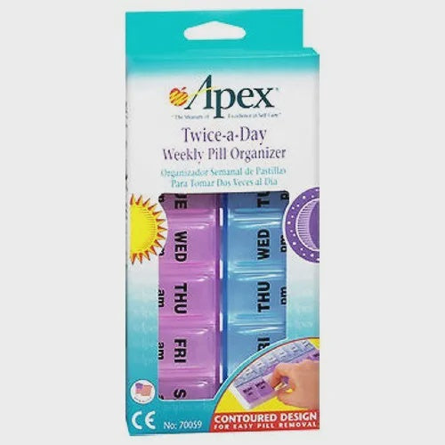 Apex Twice-A-Day Weekly Pill Organzier 1 each by Apex