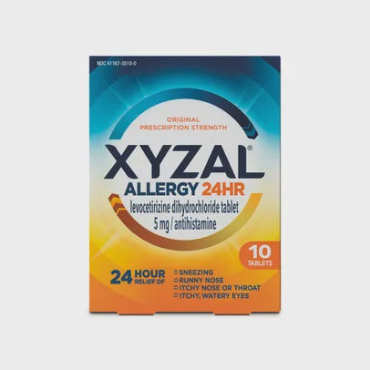 XYZAL 24 HOUR ALLERGY RELIEF 5MG TABLETS 10 CT