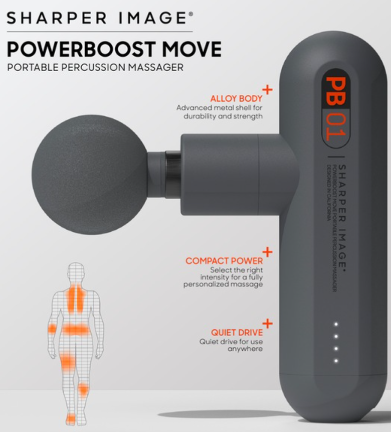 Sharper Image Powerboost Move Portable Percussion Massager TSMGMPXX