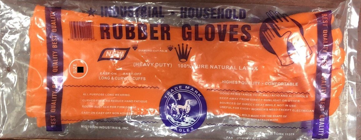 皇冠手套 Eaglex Brand RUBBER GLOVES, Heavy Duty 100% Pure Natural Latex, Size S/M/L