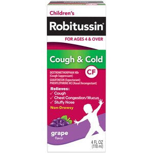 Children's Robitussin CF Grape Flavor Cough & Cold Non-Drowsy Liquid 4 Fl. Oz