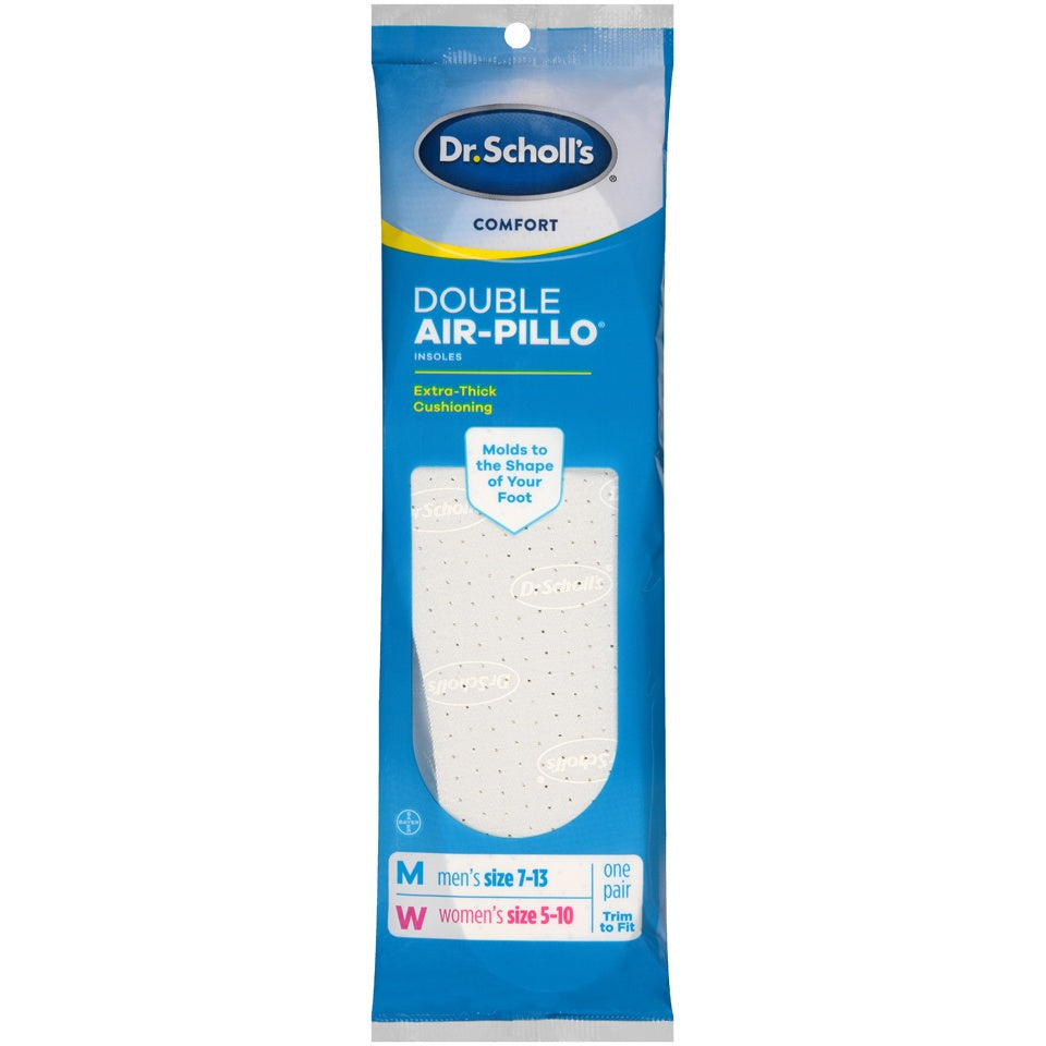 DR. SCHOLL'S COMFORT DOUBLE AIR-PILLO INSOLES UNISEX 1 PR
