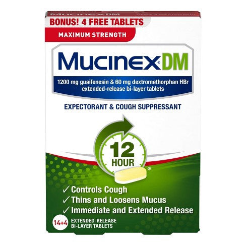 Mucinex Dm Max Strength 12 Hour Cough Medicine - Tablets - 14ct