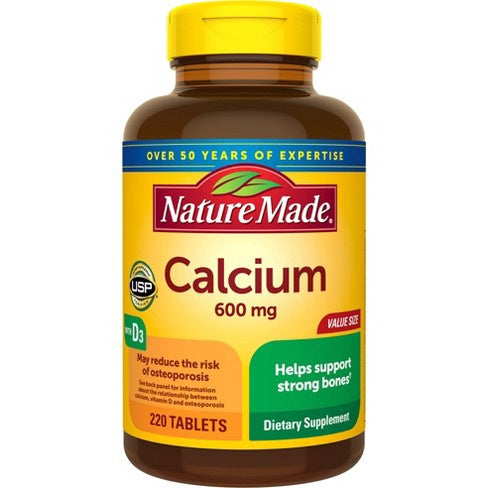 Nature Made Calcium + D 600mg Tablet 220 Ct