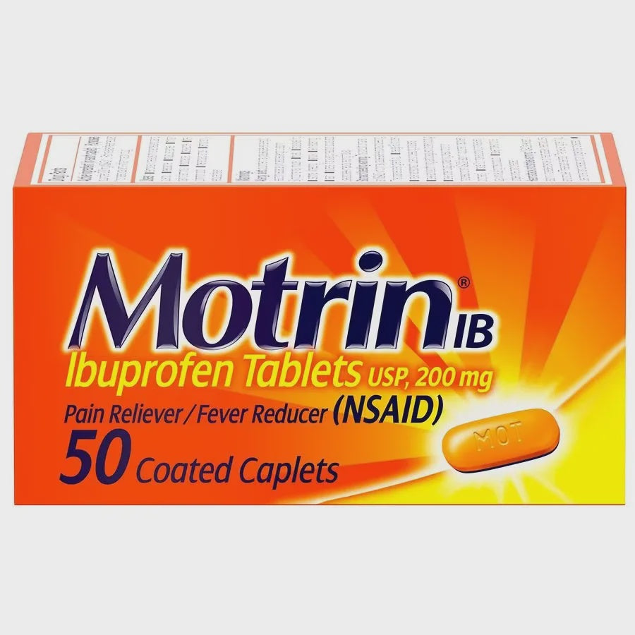 Motrin IB Ibuprofen Coated Caplets, 200 mg - 50 ct