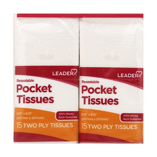 LEADER(TM) POCKET TISSUE RESEALABLE PACKS