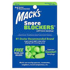 Mack's Snore Blockers Soft Foam Earplugs, 12 pairs