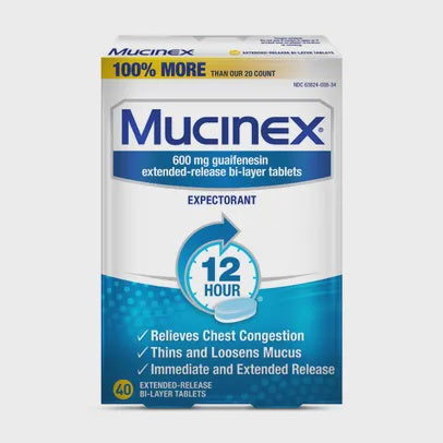 Mucinex Chest Congestion Expectorant, 600 mg - 40 Tablets