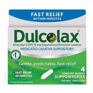 Dulcolax Laxative Suppositories - 4 Count