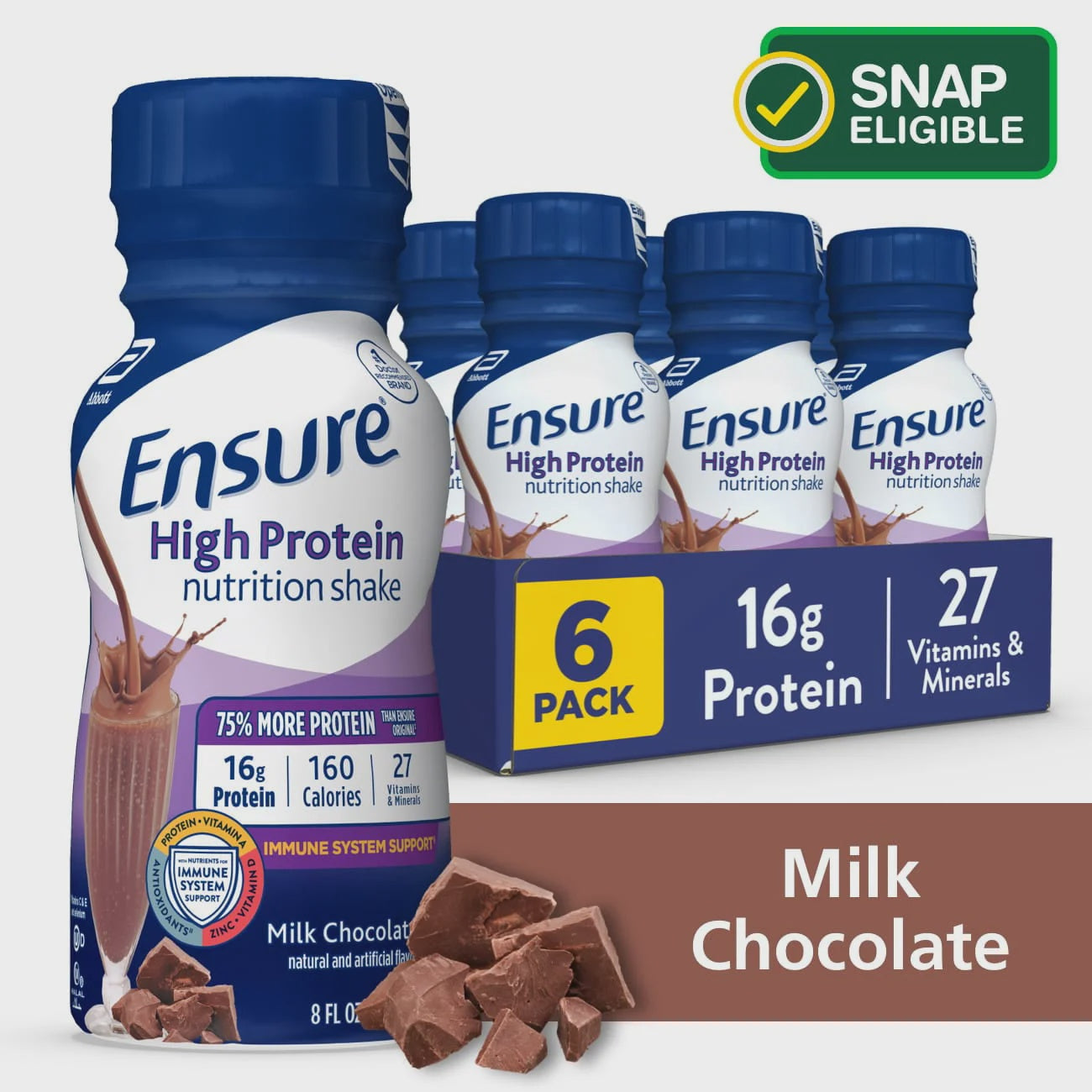 Ensure High Protein Nutritional Shake, Milk Chocolate, 8 fl oz, 6 Ct
