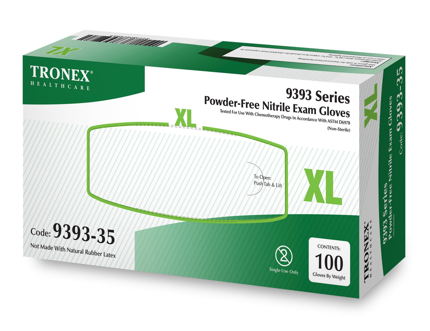 TRONEX 9393 SERIES POWDER-FREE EXAM GLOVES SIZE XL 100 PACKS