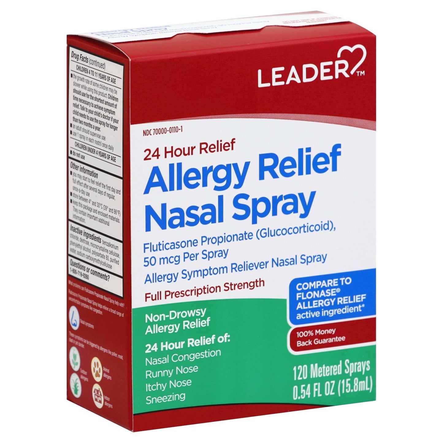 LEADER(TM) ALLERGY RELIEF 24 HOUR NASAL SPRAY 0.54 OZ (COMPARE TO FLONASE)