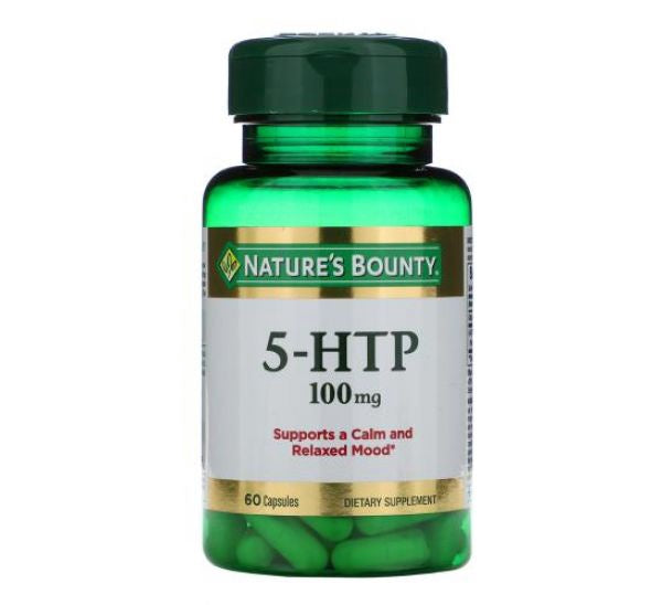 5-Htp L-5-Hydroxytryptophan Capsules 100 Mg By Natures Bounty - 60 Capsules,