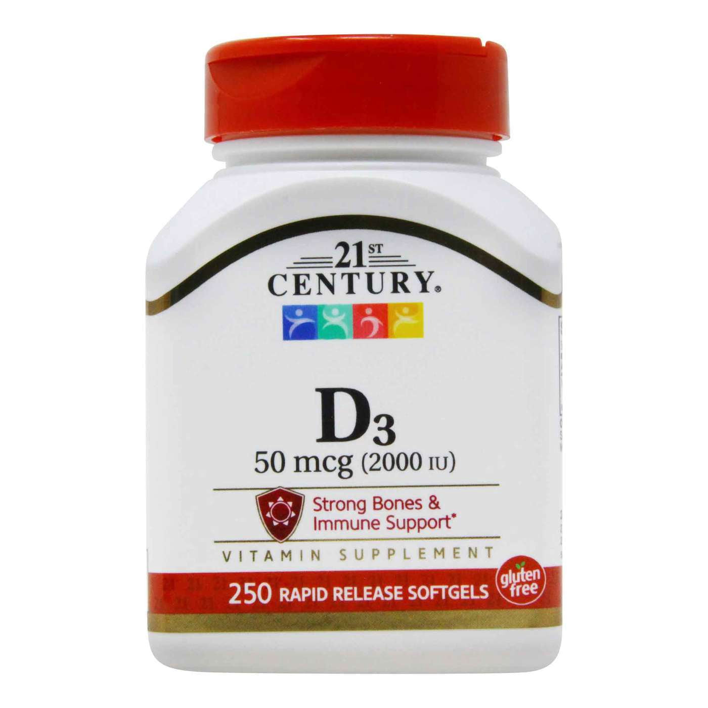 21st Century Vitamin D3 - 50 mcg - 250 Rapid Release Softgels