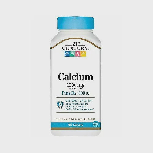 21st Century High Potency Calcium 1000 + D3 Support Bone Health 90ct