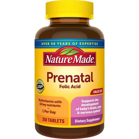 Nature Made Prenatal Multivitamin with Folic Acid 250 Tablets