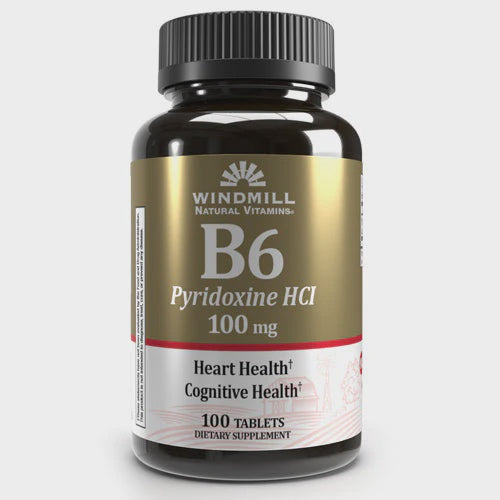 Windmill Natural Source Vitamin B-6, 100 Mg Tablets - 100 Ea
