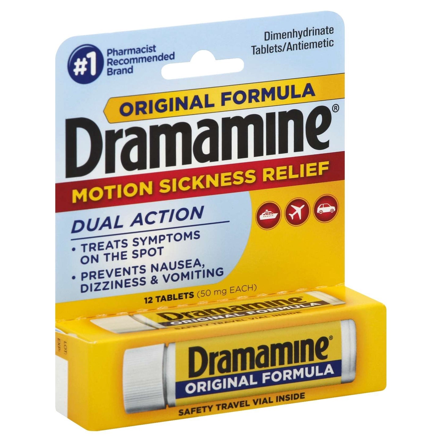 DRAMAMINE MOTION SICKNESS RELIEF ORIGINAL TABLETS 12 CT