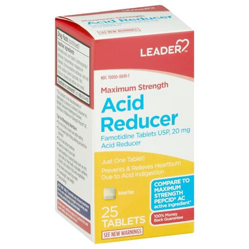 Leader Acid Reducer, Maximum Strength, Tablets,25ea