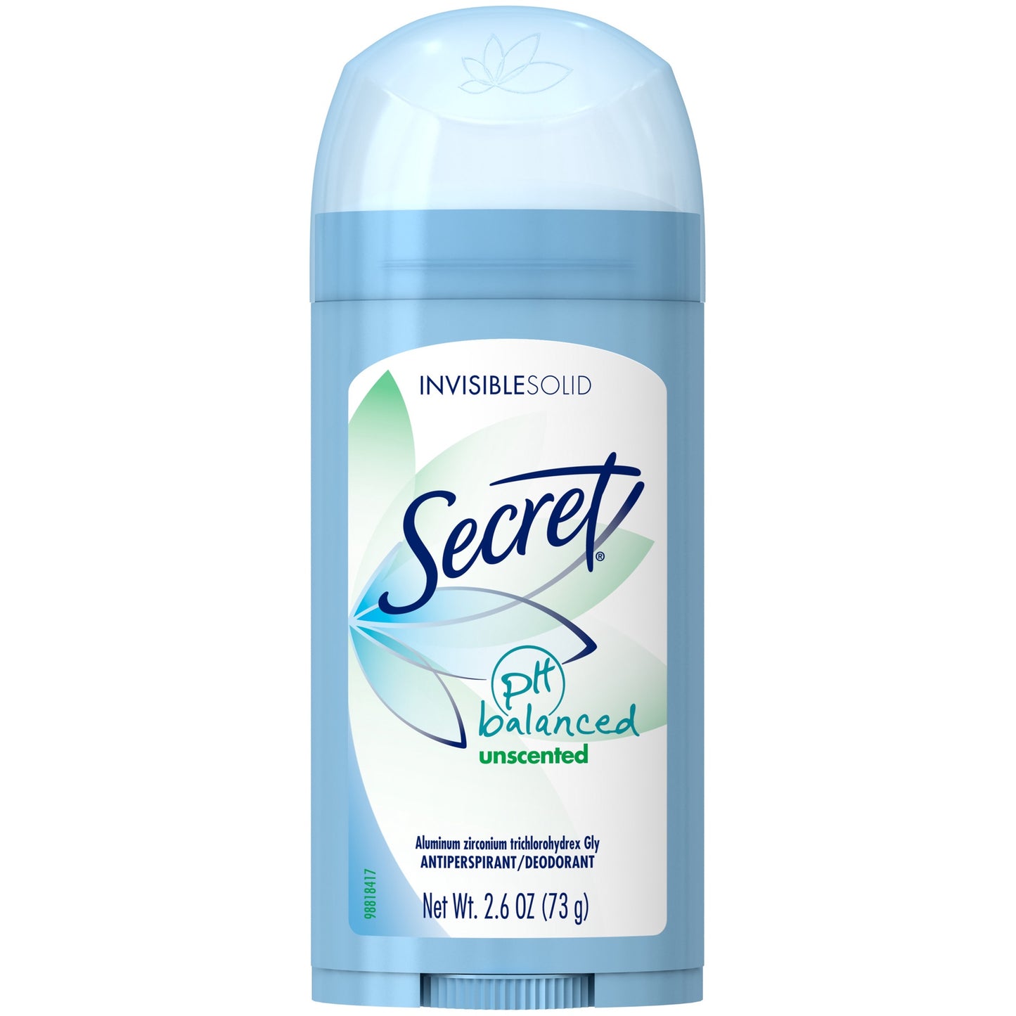 Secret Antiperspirant Deodorant Invisible Solid Unscented - 2.6 oz
