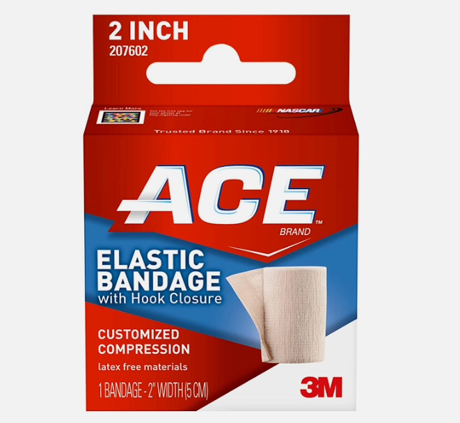 Ace Elastic Bandage w Hook Closure, 2 Inch Wide