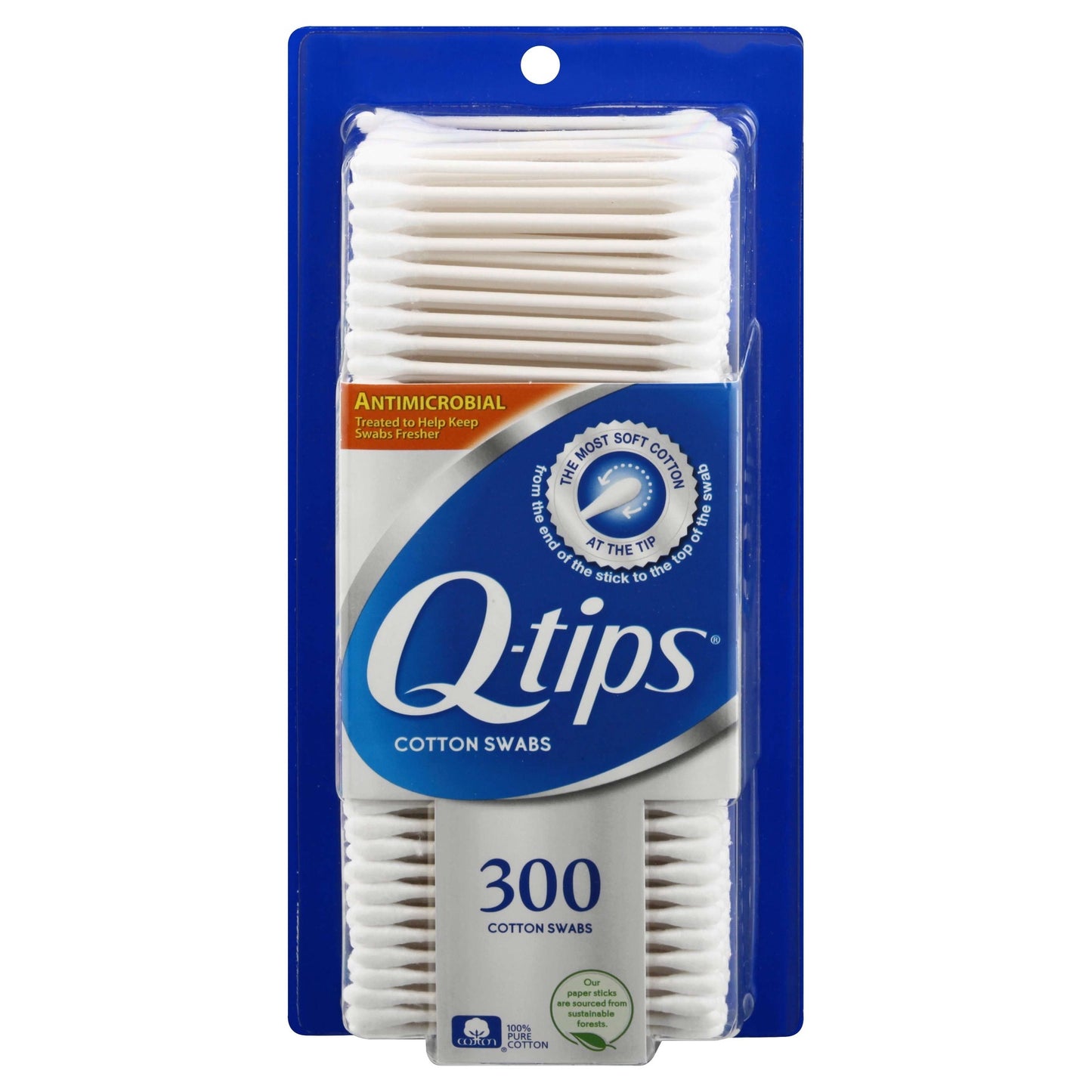 Q-TIPS ANTIMICROBIAL COTTON SWABS 300 CT
