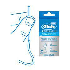 Oral-b Glide Pro-health Threader Dental Floss For Bridges, Braces & Implants - 30ct